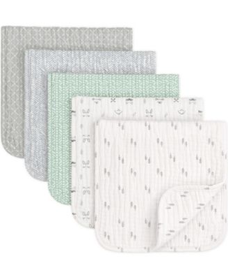 Kids 5-Pack Lyra Muslin Burp Cloths Boy, Girl, Soft Cotton Muslin Burping Cloths for Newborn