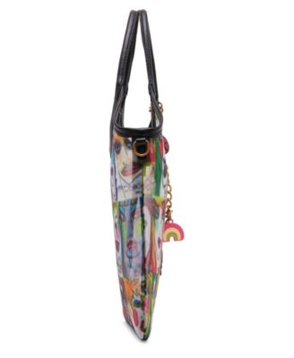 Artwork Faces Mini Satchel Handbag