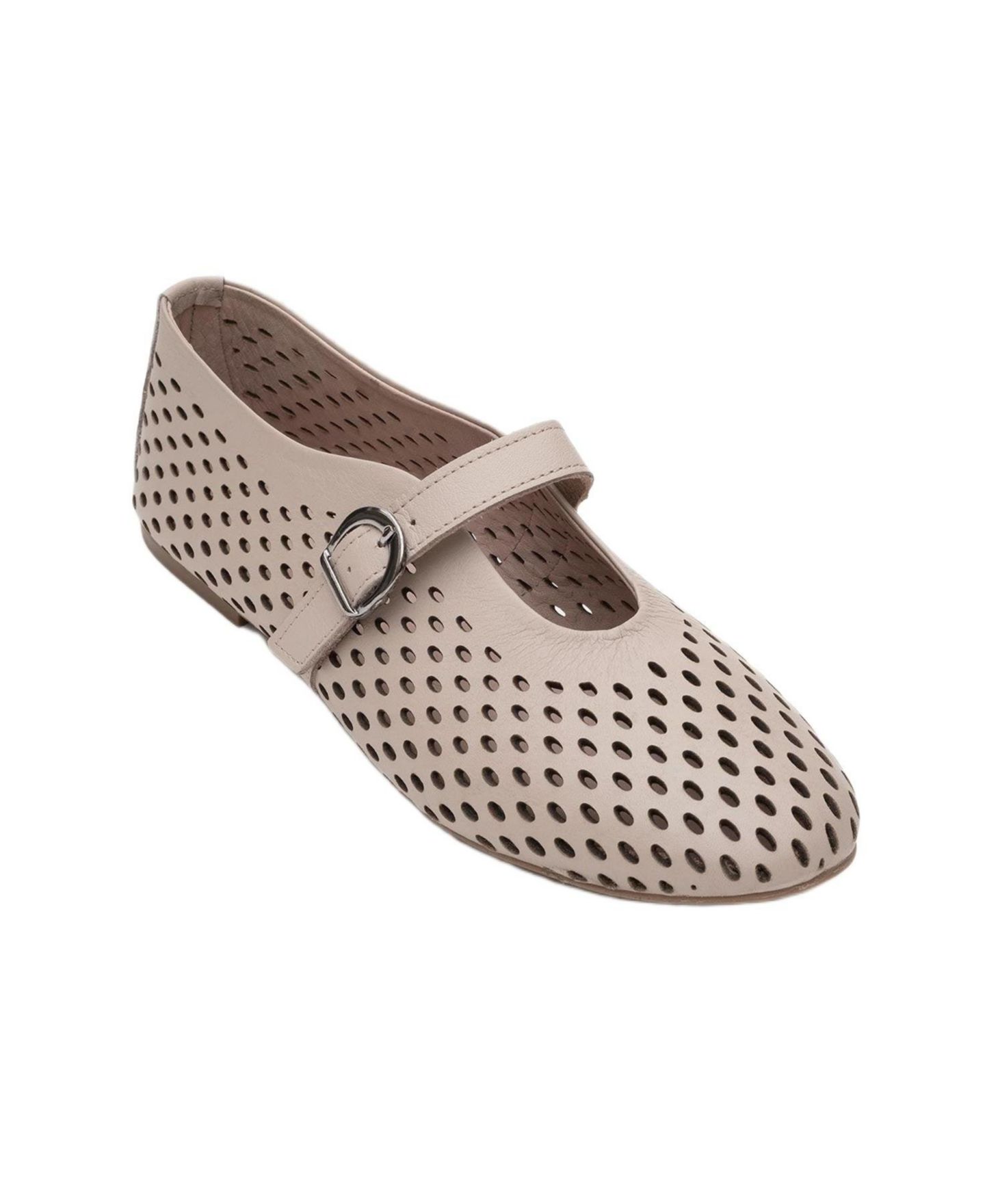 Женские кожаные балетки Forever & Always Shoes Arian, цвет: Тёмный бежевый кожаный — фото 1