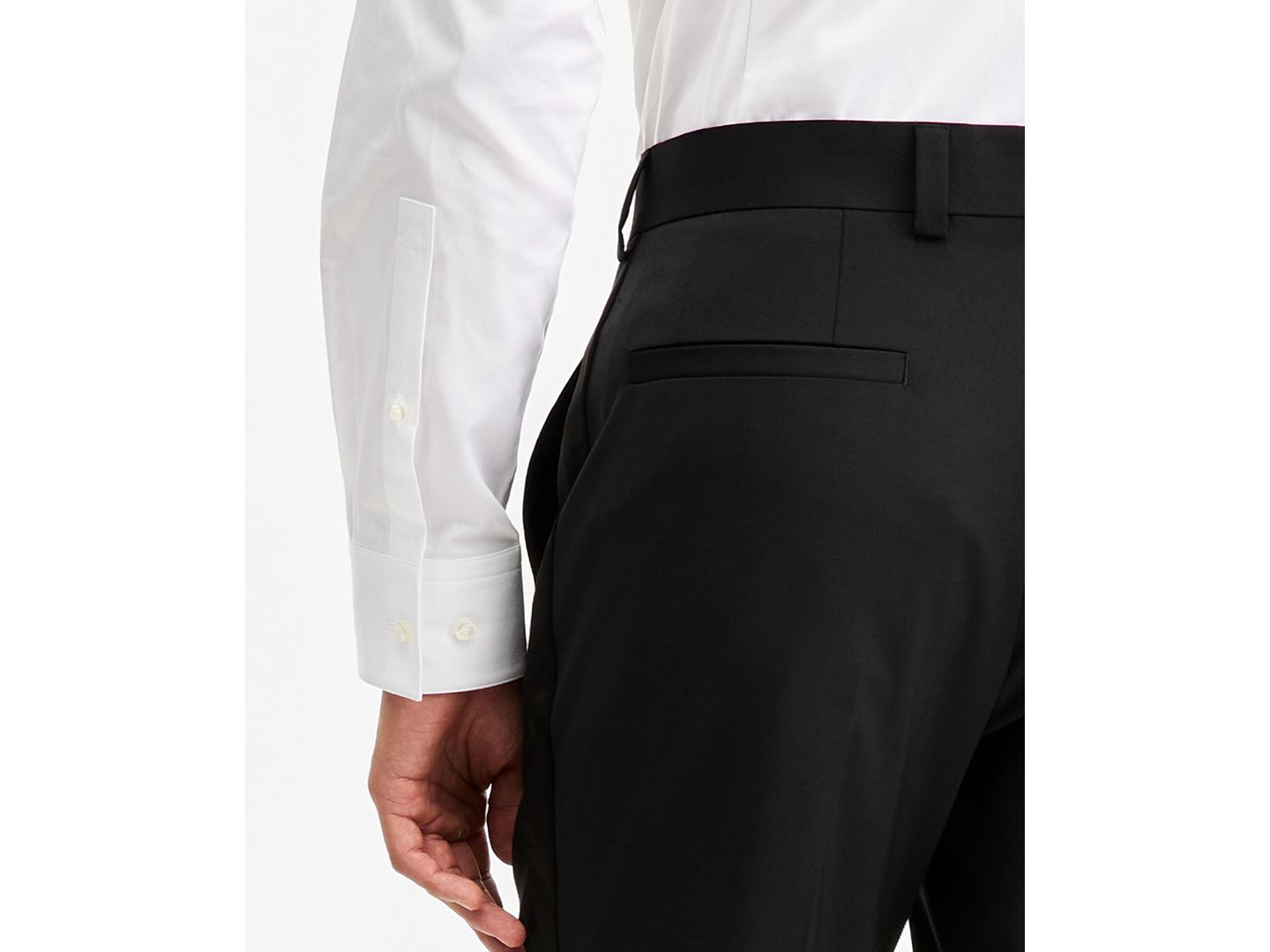 Мужские брюки Hugo Boss Modern-Fit Wool Blend Super Flex Stretch Tuxedo, цвет: Чёрный — фото 5