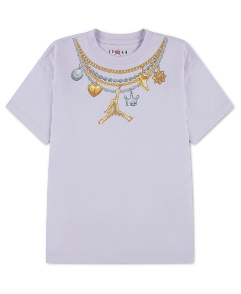 Детские Jordan Girls' 7-16 Necklace Charm T-Shirt