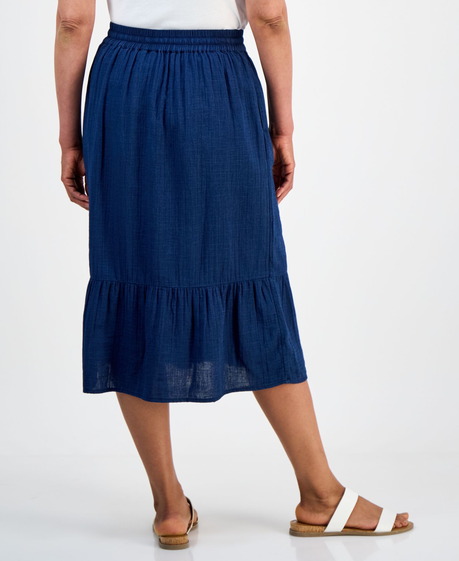 Petite Cotton Gauze Midi Skirt