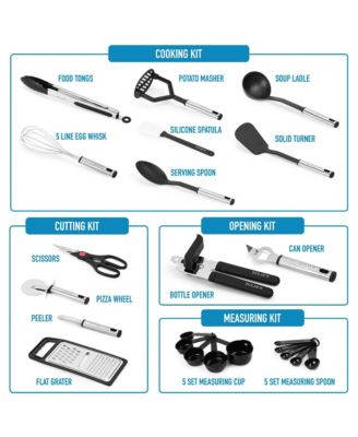 23 Piece Nylon Kitchen Utensils & Stainless Steel Cooking Utensils Set
