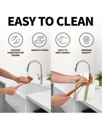 9-Piece Smooth Finish Natural Teak Wooden Utensils for Cooking