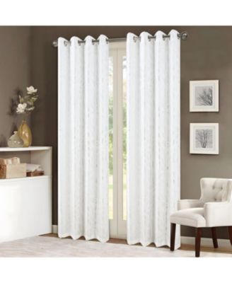 Bexley Foil Jacquard Polyester Window Curtain Grommet Panel 52" x 84"