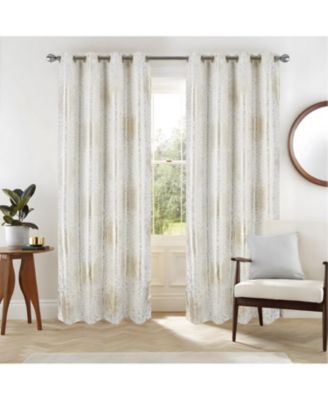 Helena Halo Foil Blackout Polyester Window Curtain Grommet Panel 52" x 84"