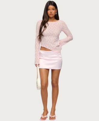 Women's Mare Asymmetric Gem Sheer Lace Top