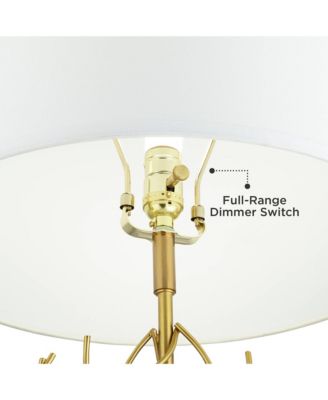 Johan Modern Table Lamp 30 1/2" Tall Sculptural Gold Open Grid Metal Drum Shade Bedroom Living Room Bedside Nightstand