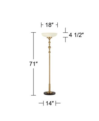 Summit Light Blaster Modern Torchiere Floor Lamp Tall Warm Gold Frosted Glass Shade for Living Room Bedroom Office House Home