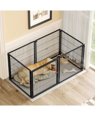 63.7" Large Dog Cage Kennel for Medium Dogs Puppy Playpen with Top, Indoor Pet Enclosure