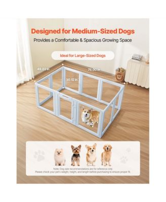76" Dog Whelping Box with Transparent Window Playpen for Large Dogs
