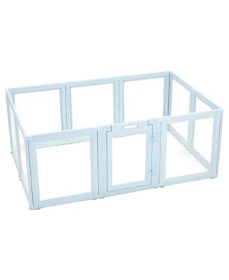 76" Dog Whelping Box with Transparent Window Playpen for Large Dogs