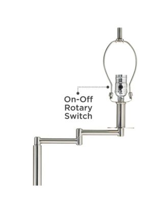 Modern Swing Arm Floor Lamp 60.5" Tall Brushed Nickel Hardback Drum Shade for Living Room Reading Bedroom Office