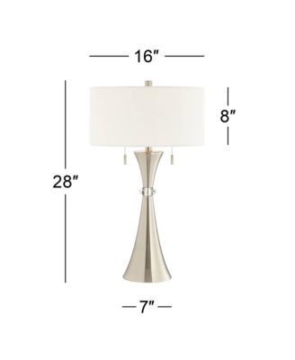 Rachel Art Deco Style Table Lamps 28" Tall Set of 2 Column Metal with Table Top Dimmers Drum for Bedroom Living Room Bedside