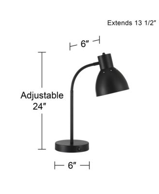 Piper High Gooseneck Small Modern Desk Lamps Set of 2 USB Port Metal Home Office Living Room Charging