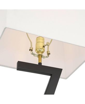 Pellana High Z-Base Modern 3-Way Table Lamp USB Port AC Power Outlet  Metal Single Living Room Charging