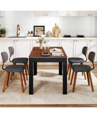 Dining Chairs Set of 2 w/Curved Backrest Padded Seat for Dining Room Living Room