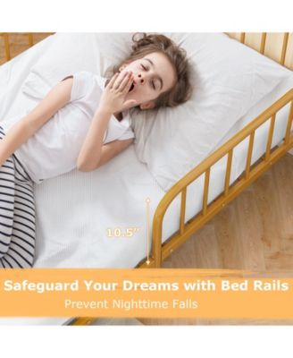 Bed Frame with Headboard and Safety Side Guardrails