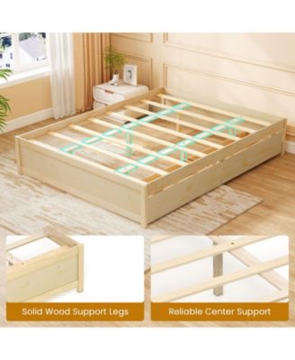 Bed Frame with 2 Rolling Storage Drawers