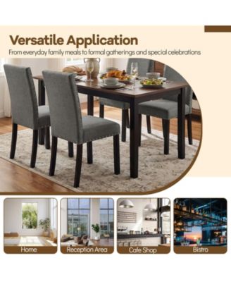 Wooden Dining Chairs Set of 2 w/Solid Rubber Bent Wood Legs for Dining Room