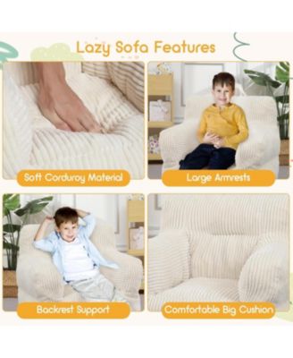 Kids Bean Bag Chair with Filling, Soft Sofa Chair for Bedroom and Living Room