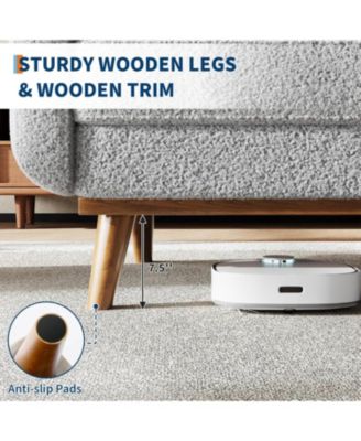 65" Loveseat Sofa, Boucle Upholstered 2-Seater Couch with Deep Seat for Small Spaces