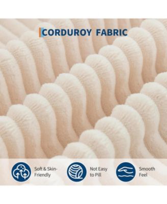 110" Modular Sectional Sofa, L-Shaped Corduroy Couch with Chaise and Pillows