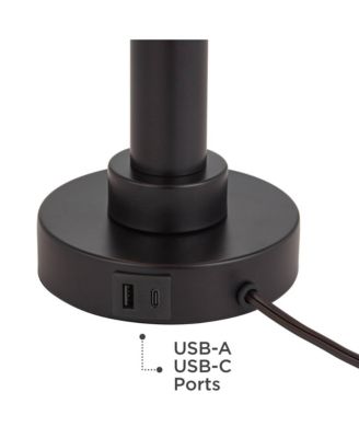 Rockford High Farmhouse Rustic 3-Way Table Lamps Set of 2 USB Port  Metal Living Room Charging