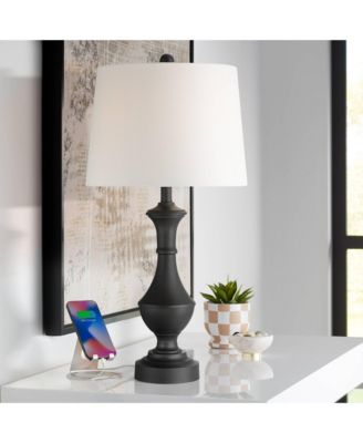 Theo 27 1/4" High Metal Column Table Lamp with Dimmer