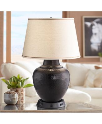 Brighton 27.25" Tall Rustic Farmhouse Table Lamp with and USB Base