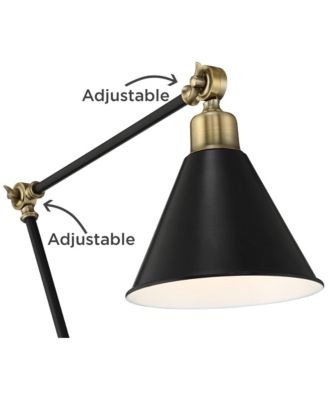 Modern Adjustable Floor Lamp with USB Charging Port 61" Tall Brass Living Room Reading