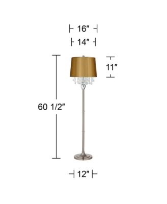 Crystals Traditional Tall Standing Floor Lamp Column Foot Switch Steel