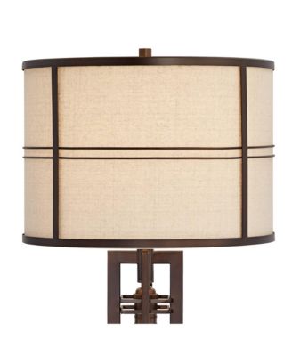 28" Tall Industrial Table Lamp, USB Charging Port and Nightlight