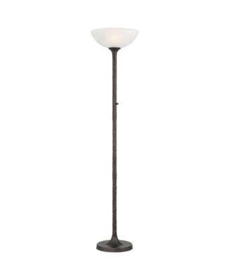 Tucson 71 1/4"H Hammered Bronze Alabaster Glass Torchiere Floor Lamp