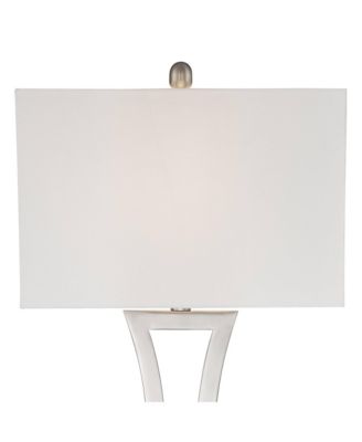 Roxie Modern Table Lamps Set of 2 with Marble Risers 31" Tall Brushed Nickel Fabric Shade for Bedroom Living Room Bedside