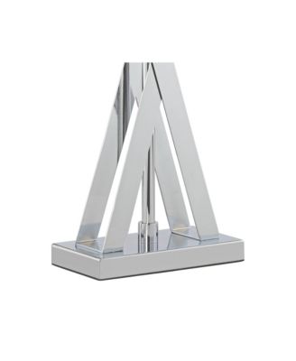 Proxima 28" Tall X-Shaped Modern Table Lamps Set of 2 Silver Chrome Finish Metal Living Room Bedroom Bedside