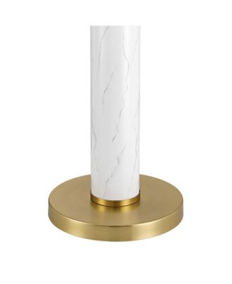 Bellini Modern 65" Tall Standing Floor Lamp with Tray Table USB Port Pull Chain Gold Metal Faux Marble Finish