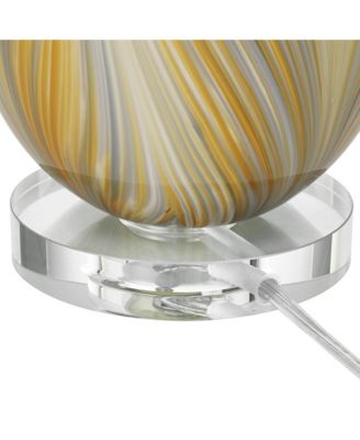 Pablo 27" Tall Modern 3-Way Table Lamp Vortex Finish Art Glass Single Shade Living Room Bedroom Bedside