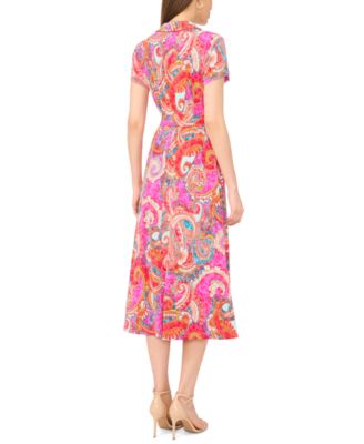 MSK Women's Short-Sleeve Zip Midi Dress - Macy's