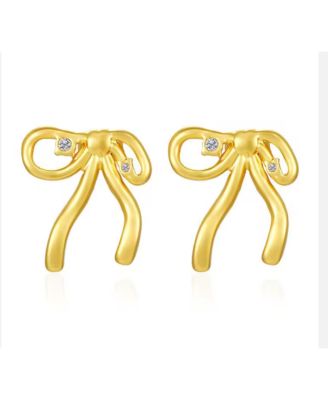 CRYSTAL BOW STUD EARRINGS