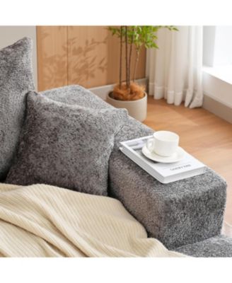 110" Modular Sectional Sofa, L-Shaped Chenille Couch with Ottomans, Washable Cloud Sofa