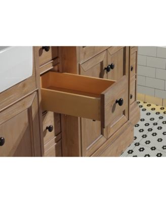 Kelly 84" Bathroom Vanity Weathered Fir, Engineered Quartz Top