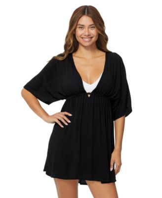 Juniors' Island Plunge V-Neck Cover-Up Tunic