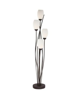 Jareth Modern Industrial 73" Tall Tulip Floor Lamp with Smart Socket 4-Light Glass