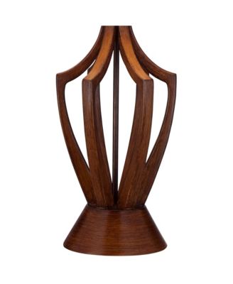 St. Claire 30 3/4" Tall Open Base Large Mid Century Modern End Table Lamps Set of 2 Wood Finish Living Room Bedroom