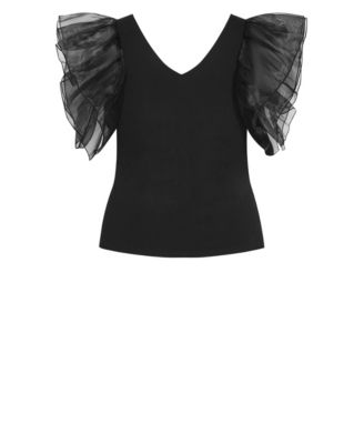 Plus size Sierra Ruffle Sleeve Top