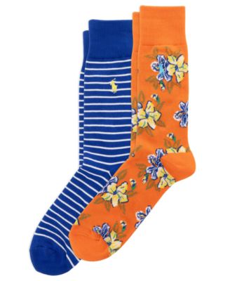 Men's 2-Pack Bold Florals and Classic Stripes Sock