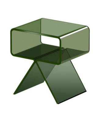 Acrylic Nightstand Side Table with Storage Shelf for Bedroom