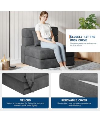 2-Pack Folding Sofa Bed Chair, Convertible Couch Bed, Multi-Functional Floor Sofa