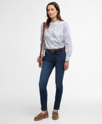 Women's Wisteria Printed Ruffle Neck Shirt